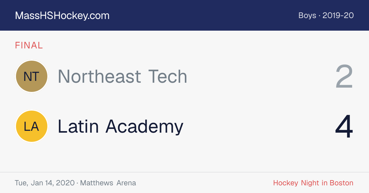Northeast Tech at Latin Academy score card