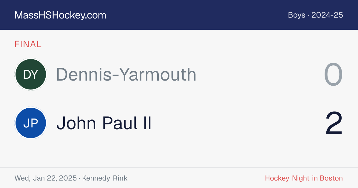 Dennis-Yarmouth at John Paul II score card