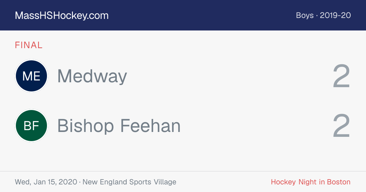 Medway at Bishop Feehan score card