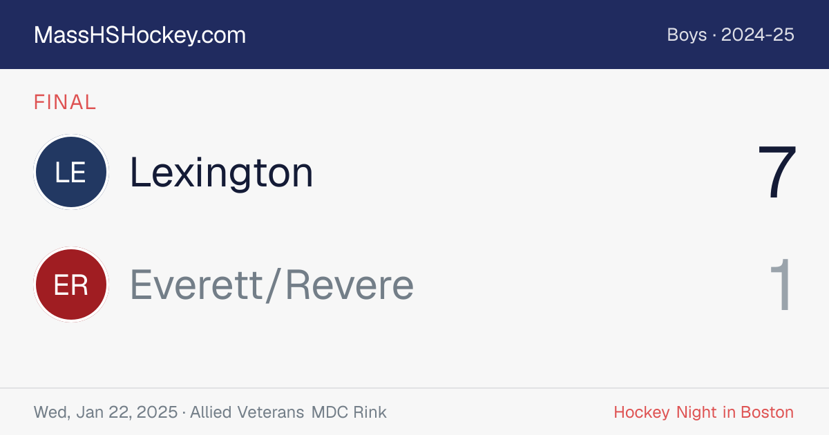 Lexington at Everett/Revere score card