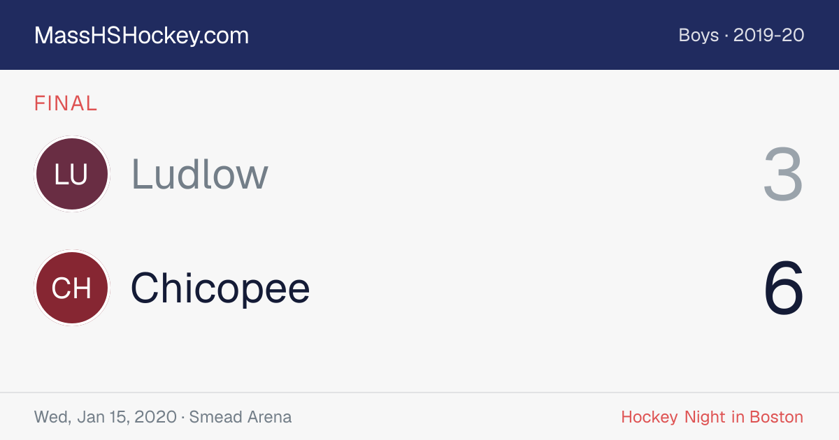 Ludlow at Chicopee score card