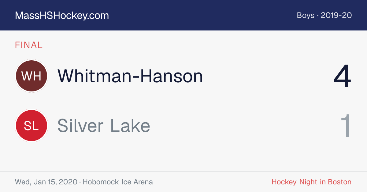 Whitman-Hanson at Silver Lake score card