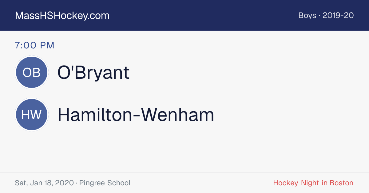 O'Bryant at Hamilton-Wenham score card