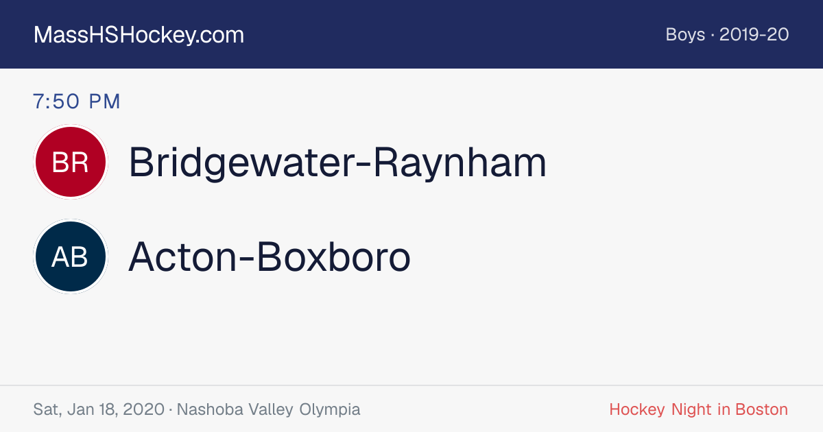 Bridgewater-Raynham at Acton-Boxboro score card