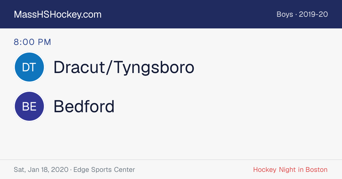 Dracut/Tyngsboro at Bedford score card