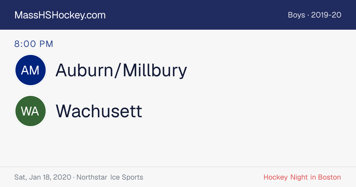 Auburn/Millbury at Wachusett score card