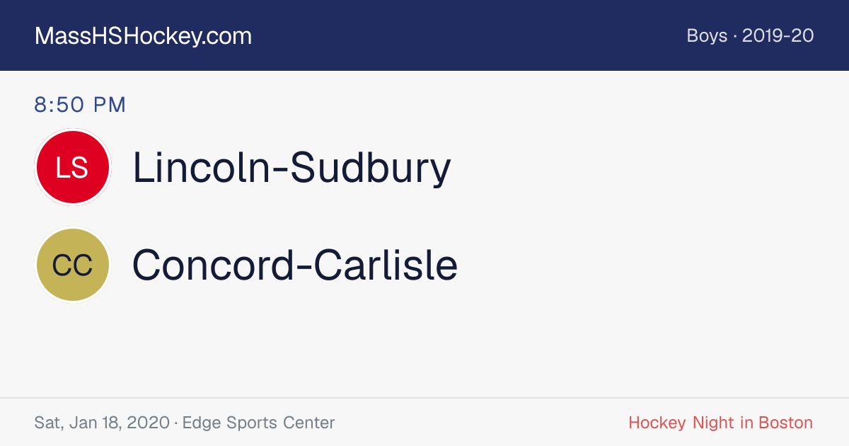 Lincoln-Sudbury at Concord-Carlisle score card