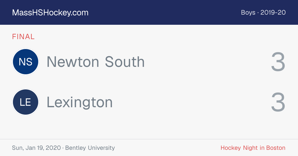 Newton South at Lexington score card