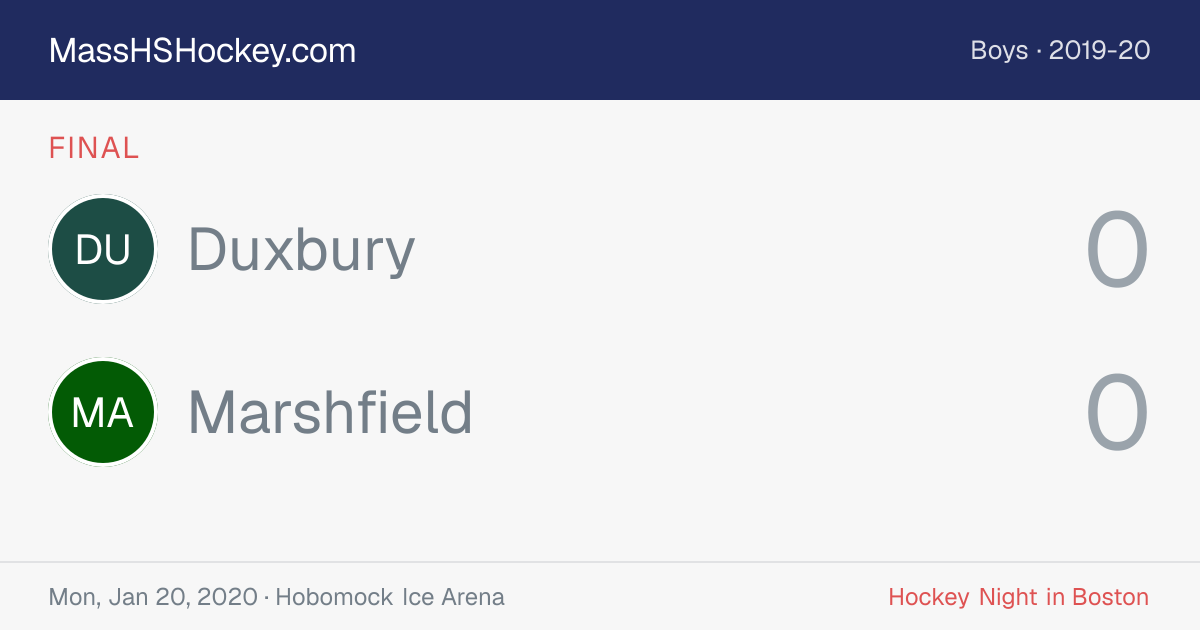 Duxbury at Marshfield score card