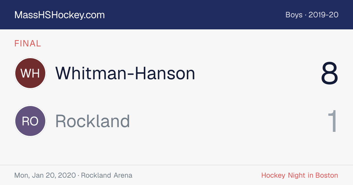 Whitman-Hanson at Rockland score card