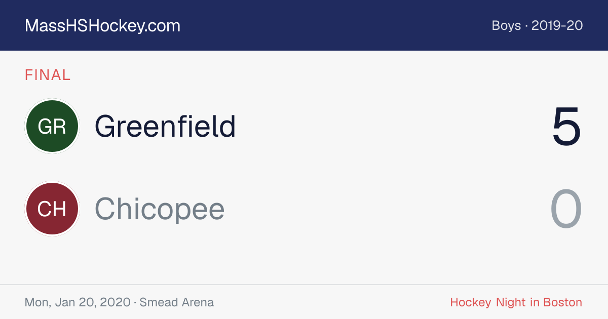 Greenfield at Chicopee score card