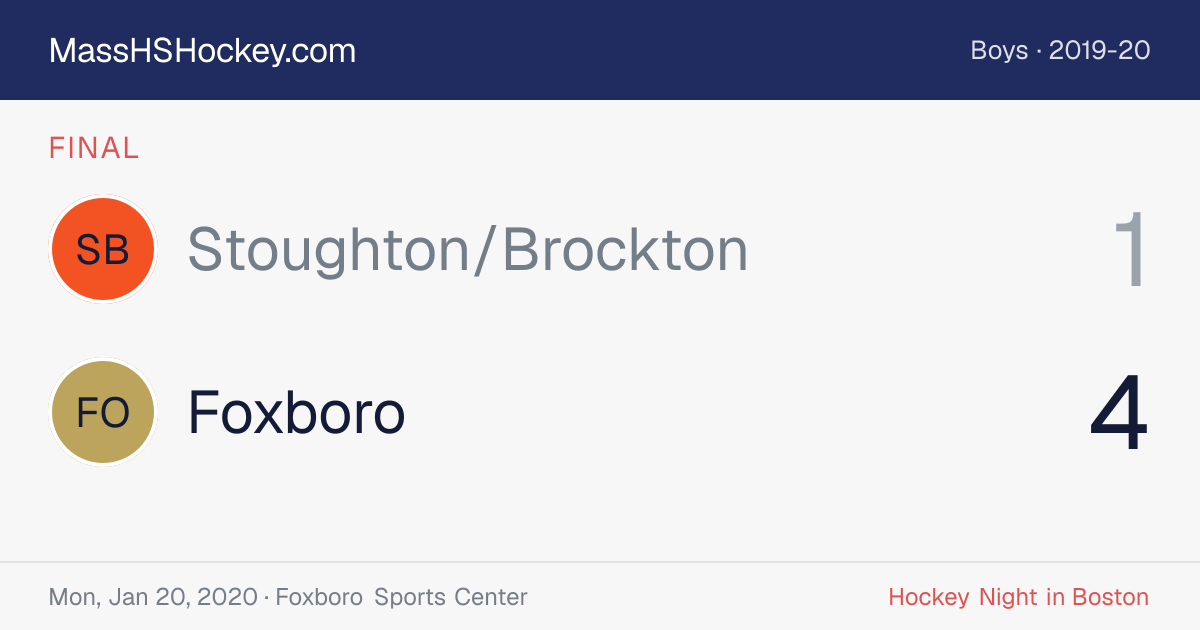 Stoughton/Brockton at Foxboro score card