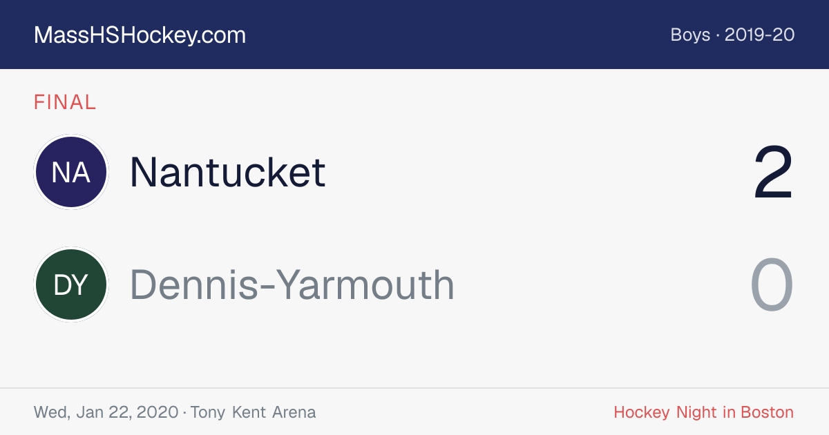 Nantucket at Dennis-Yarmouth score card