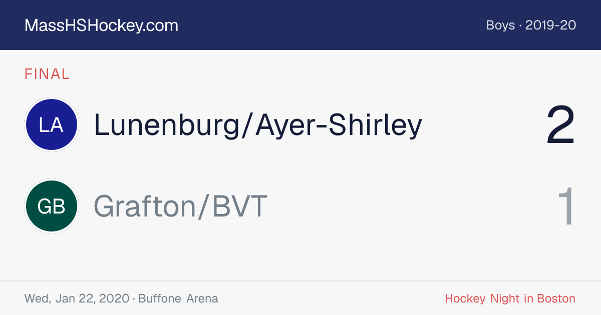 Lunenburg/Ayer-Shirley at Grafton/BVT score card