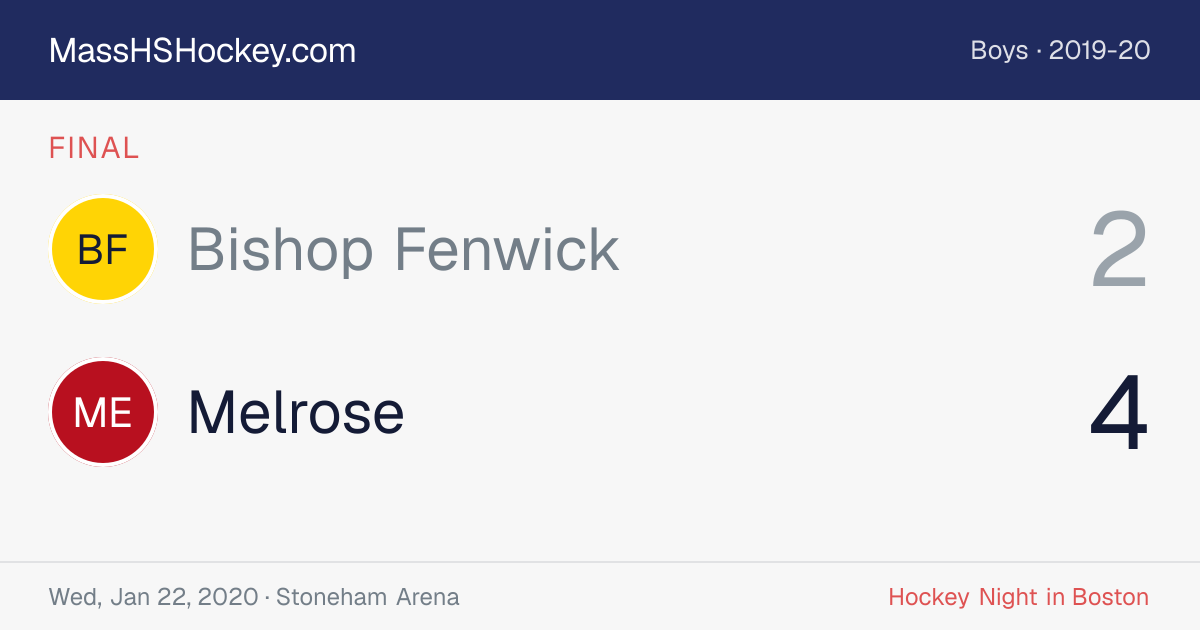 Bishop Fenwick at Melrose score card