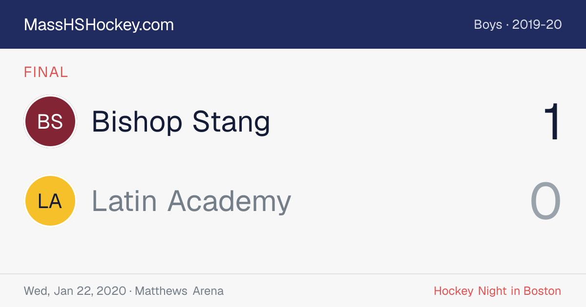 Bishop Stang at Latin Academy score card
