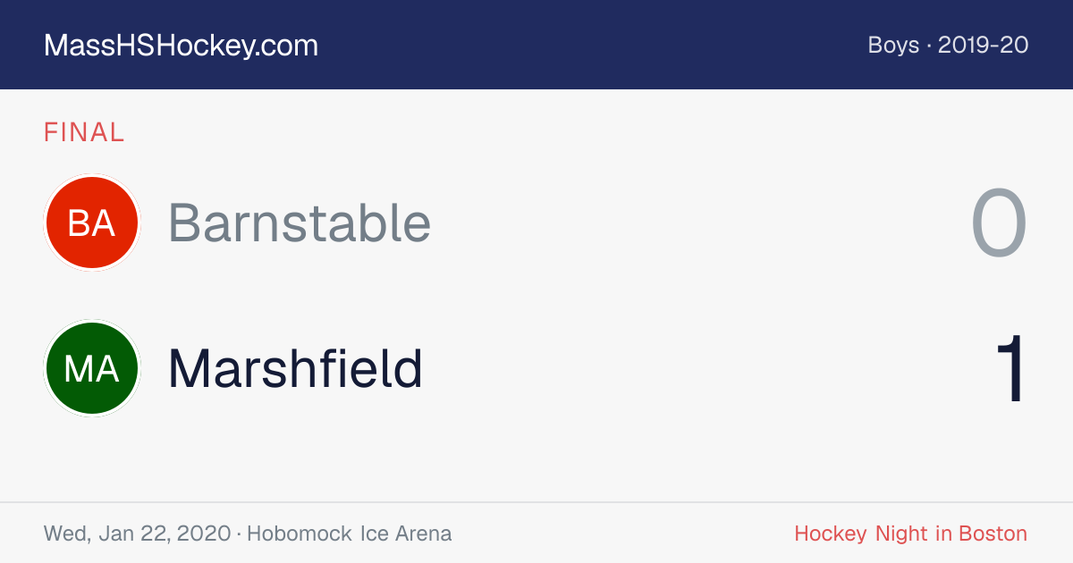Barnstable at Marshfield score card