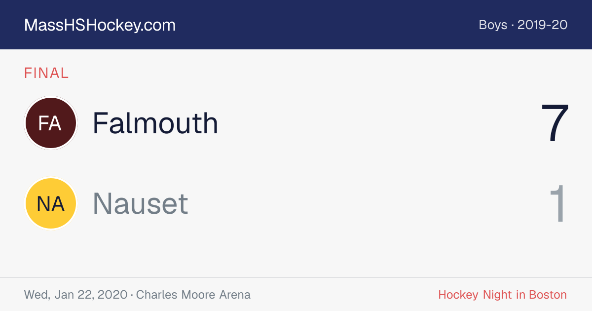 Falmouth at Nauset score card