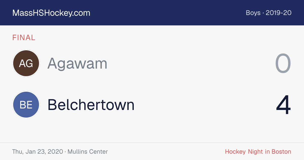 Agawam at Belchertown score card
