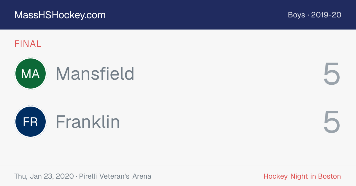 Mansfield at Franklin score card