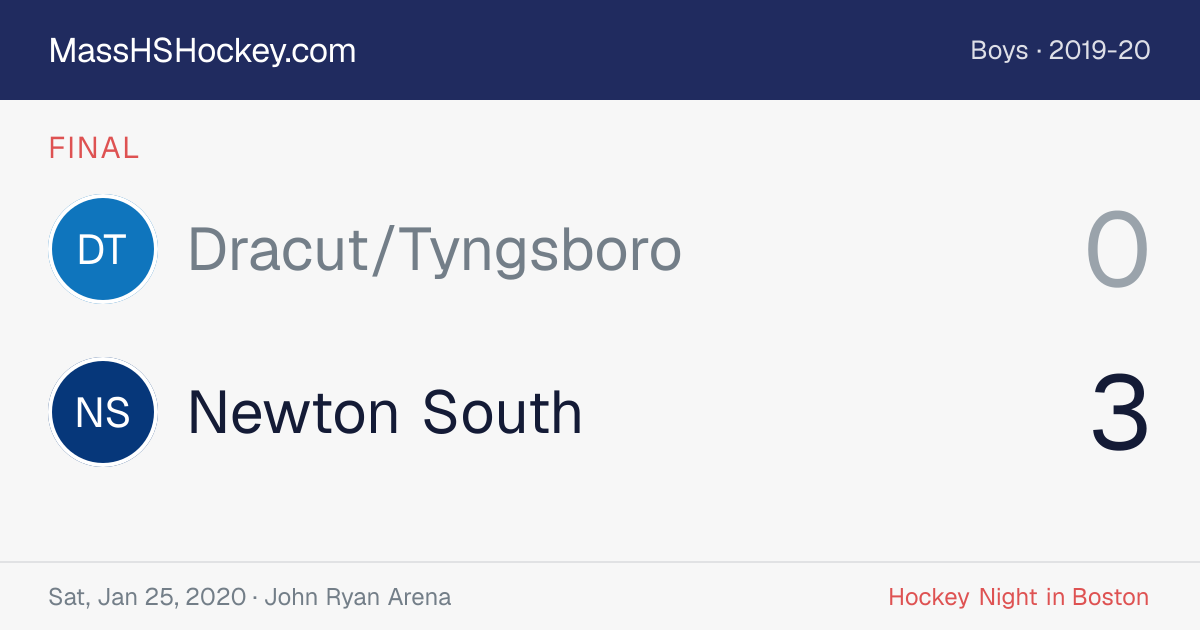 Dracut/Tyngsboro at Newton South score card