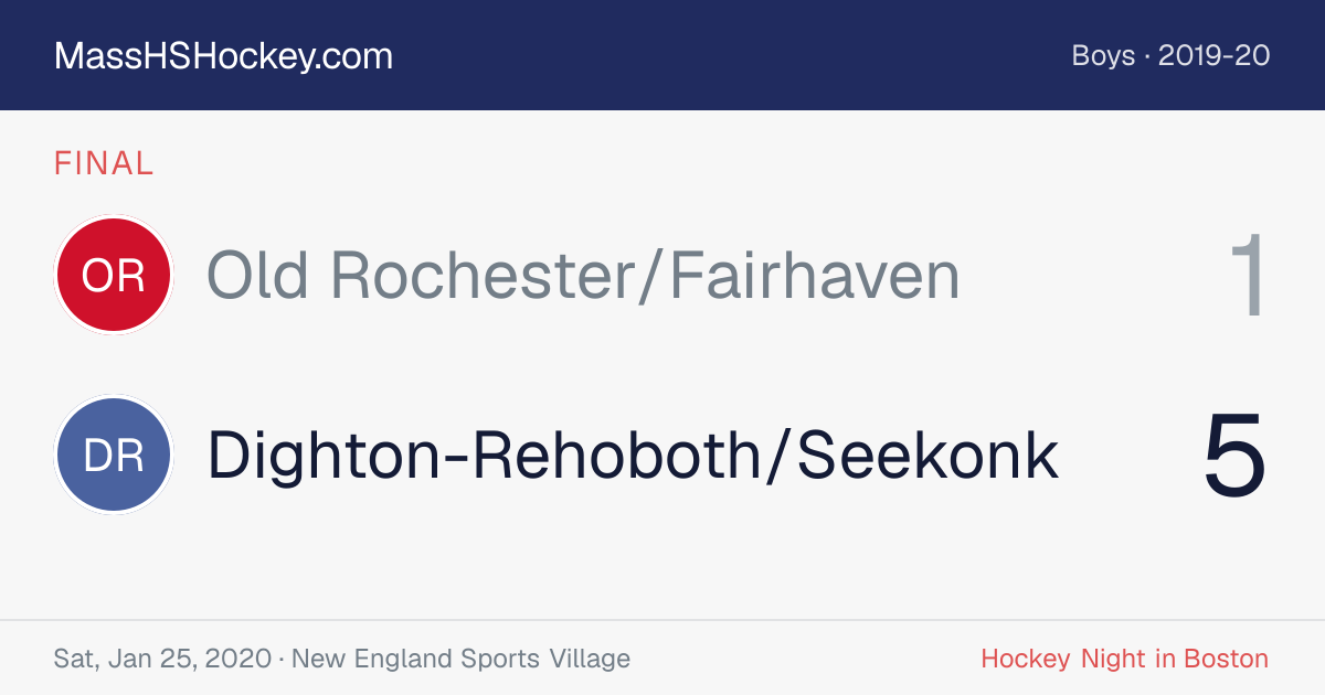 Old Rochester/Fairhaven at Dighton-Rehoboth/Seekonk score card