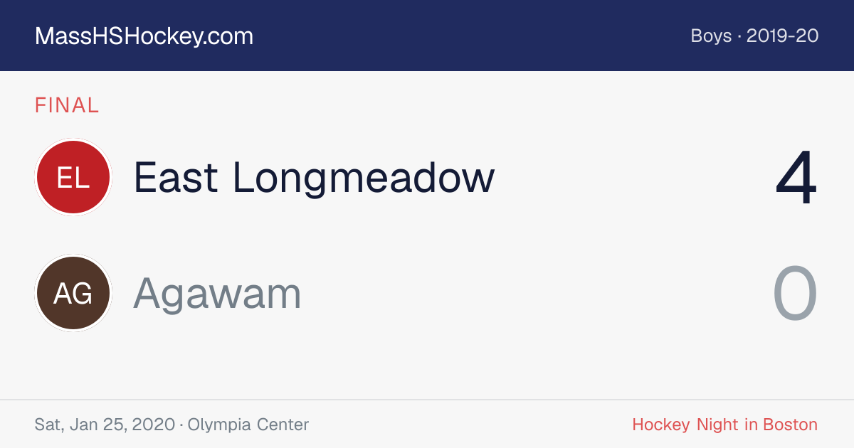 East Longmeadow at Agawam score card