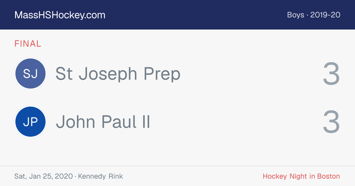 St Joseph Prep at John Paul II score card