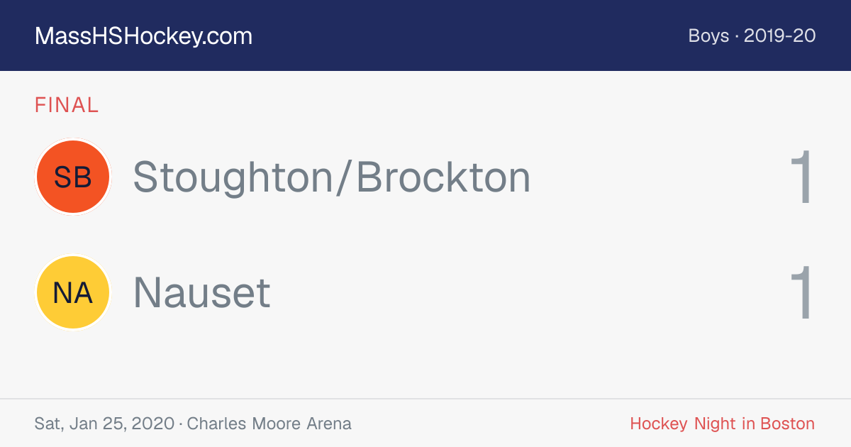 Stoughton/Brockton at Nauset score card