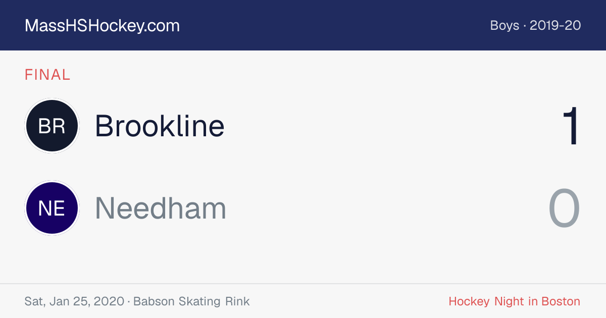 Brookline at Needham score card