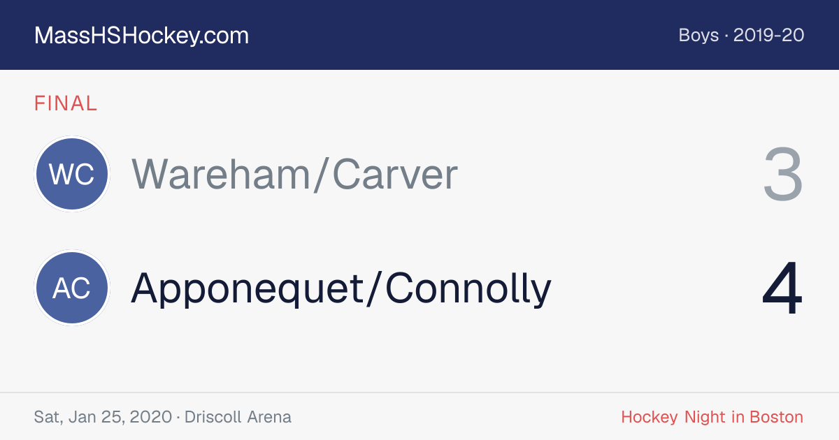 Wareham/Carver at Apponequet/Connolly score card