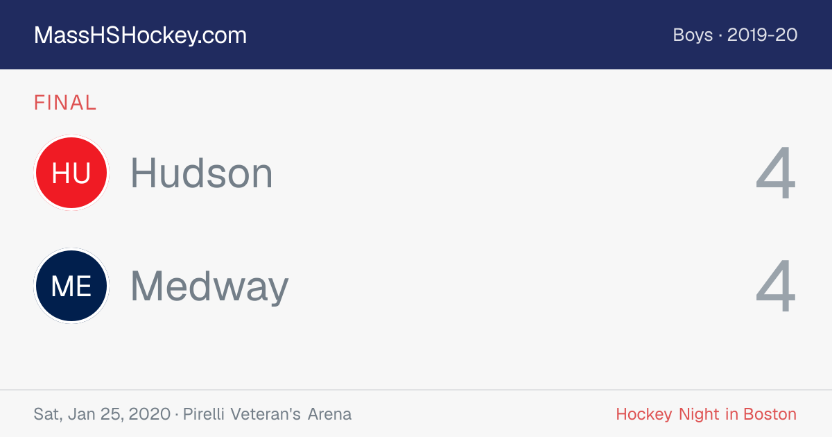 Hudson at Medway score card