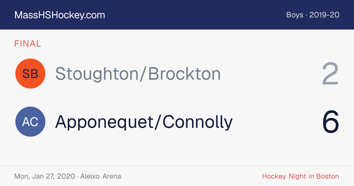 Stoughton/Brockton at Apponequet/Connolly score card