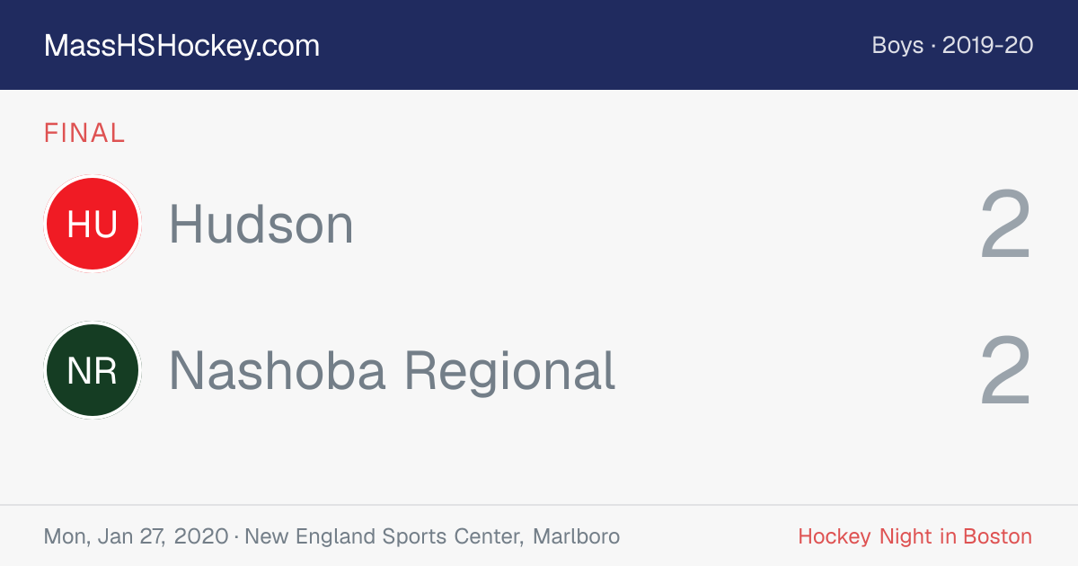 Hudson at Nashoba Regional score card