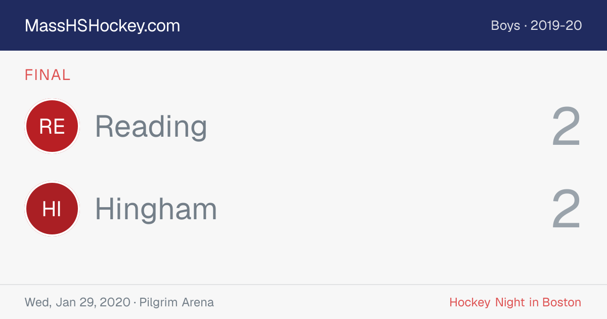 Reading at Hingham score card