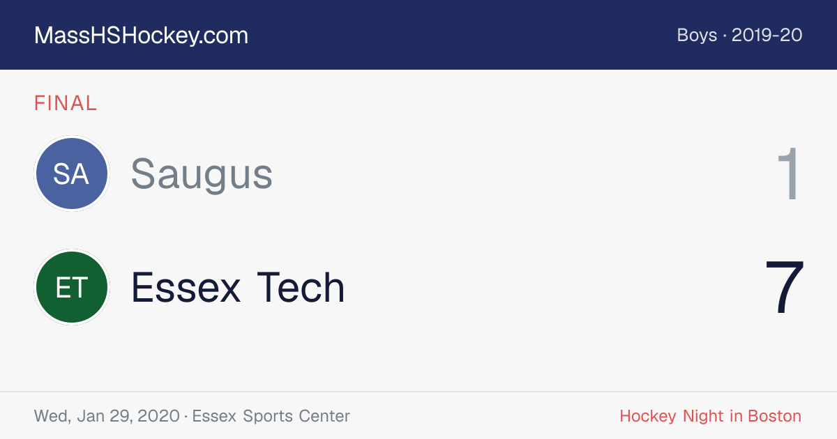 Saugus at Essex Tech score card