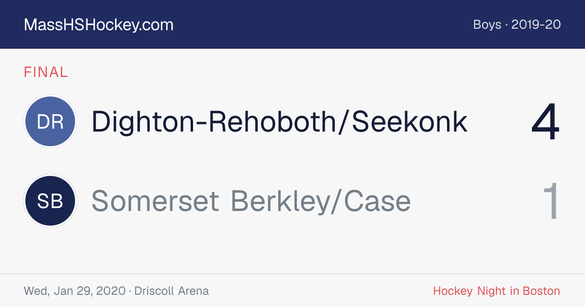 Dighton-Rehoboth/Seekonk at Somerset Berkley/Case score card