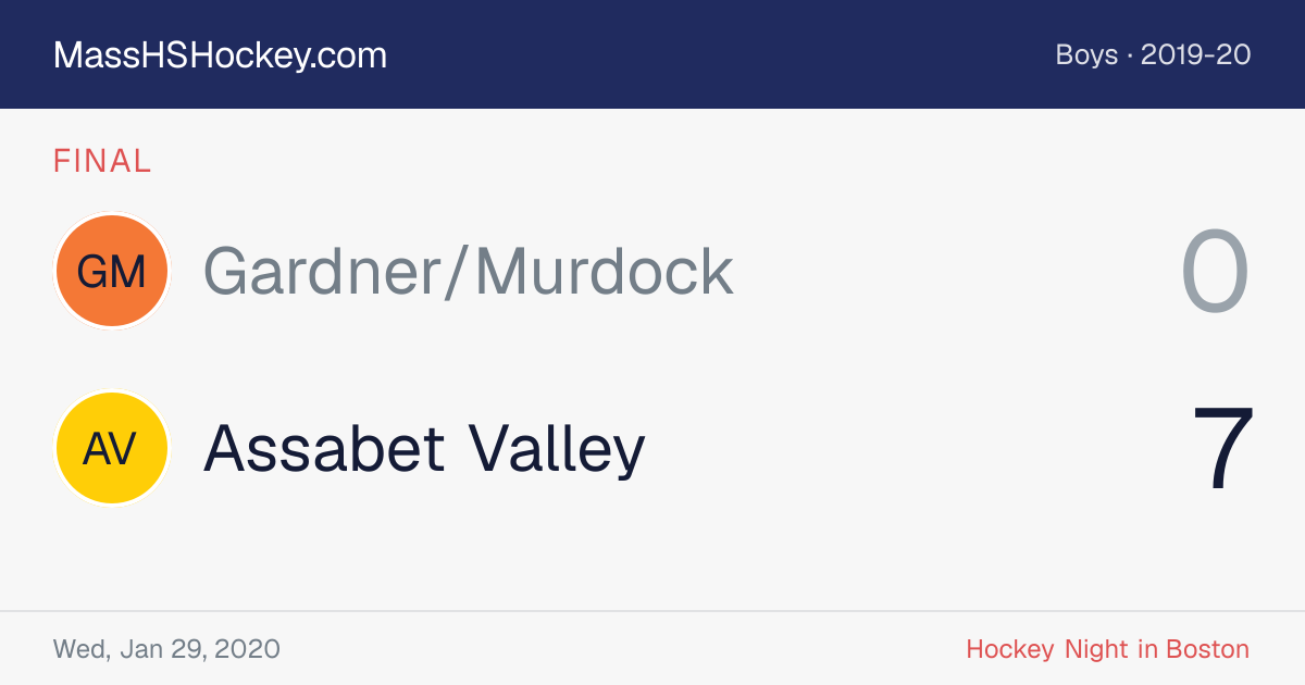 Gardner/Murdock at Assabet Valley score card