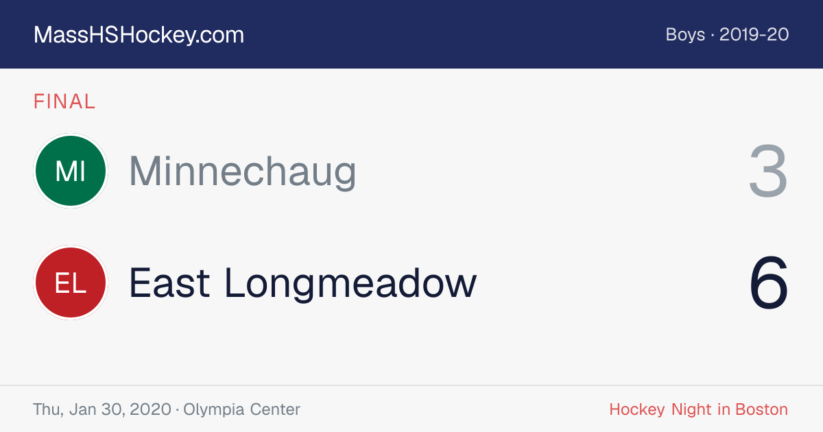 Minnechaug at East Longmeadow score card
