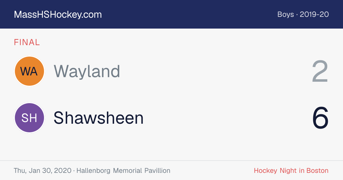 Wayland at Shawsheen score card
