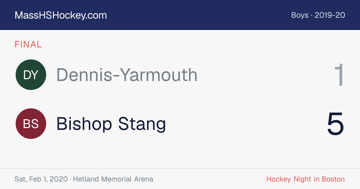 Dennis-Yarmouth at Bishop Stang score card