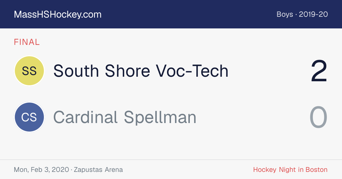 South Shore Voc-Tech at Cardinal Spellman score card
