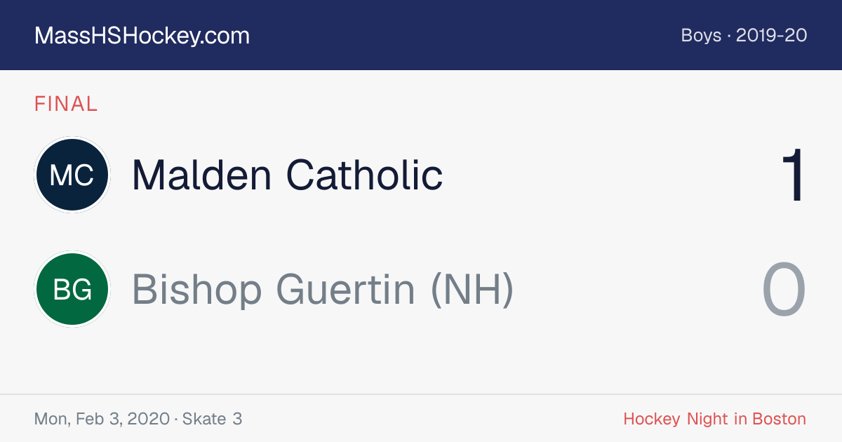 Malden Catholic at Bishop Guertin (NH) score card