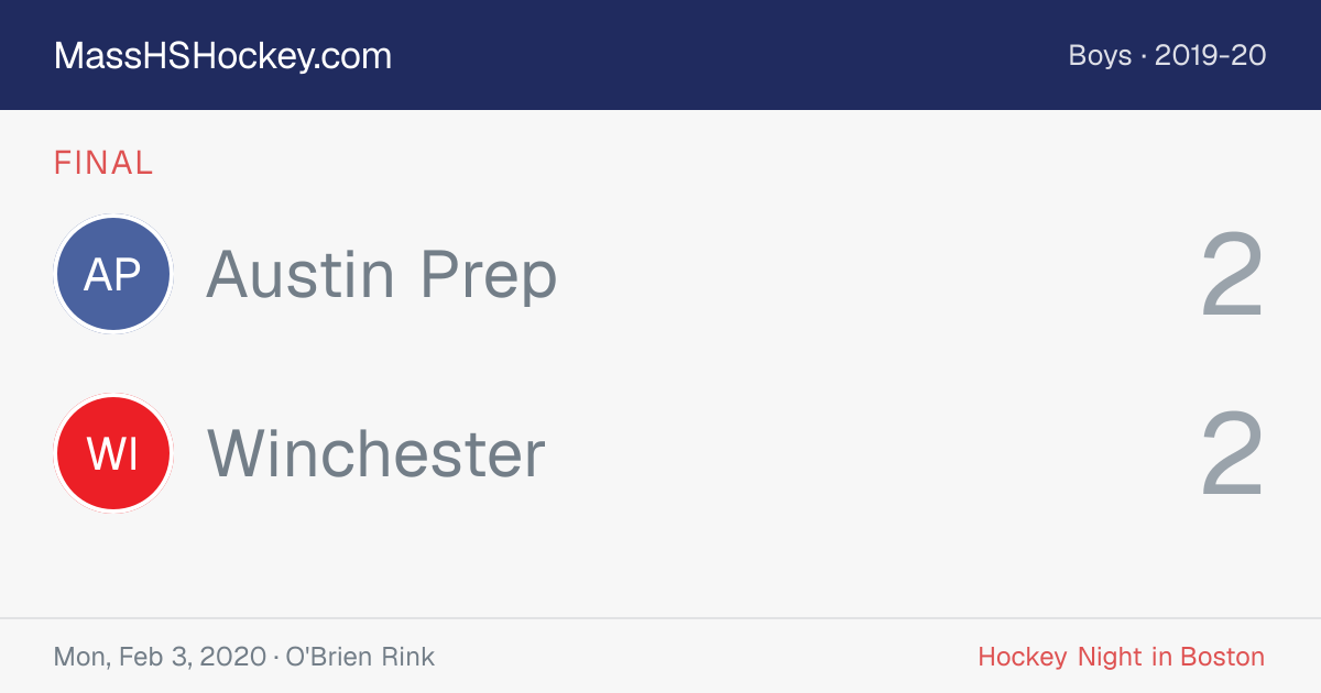 Austin Prep at Winchester score card