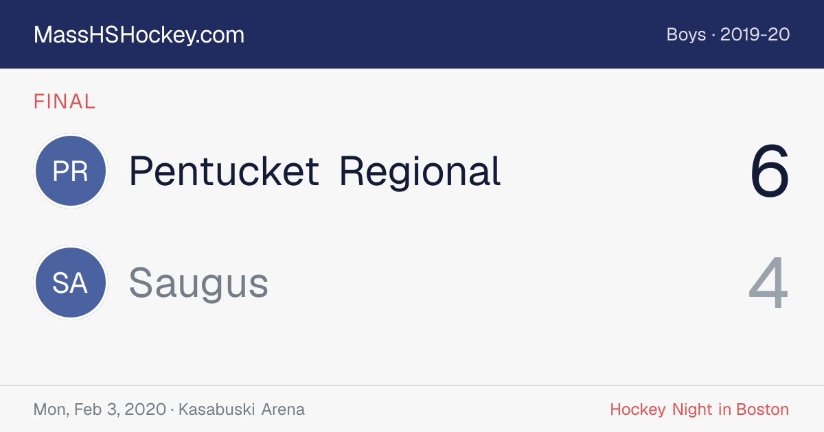 Pentucket Regional at Saugus score card