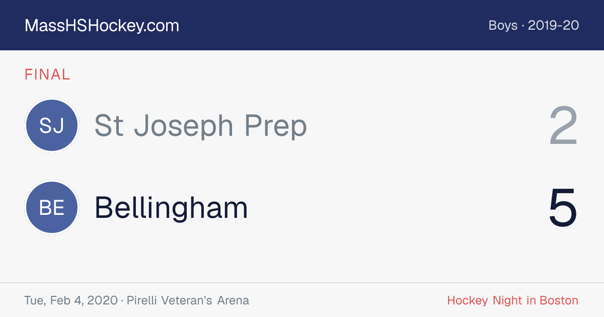 St Joseph Prep at Bellingham score card