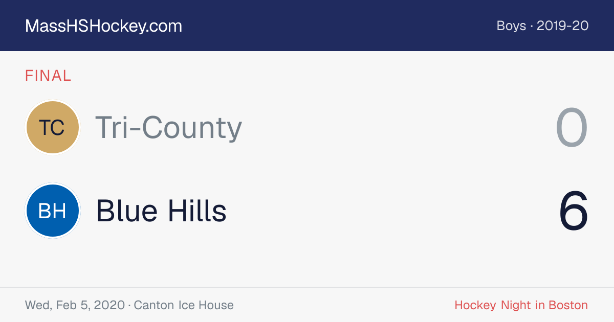 Tri-County at Blue Hills score card