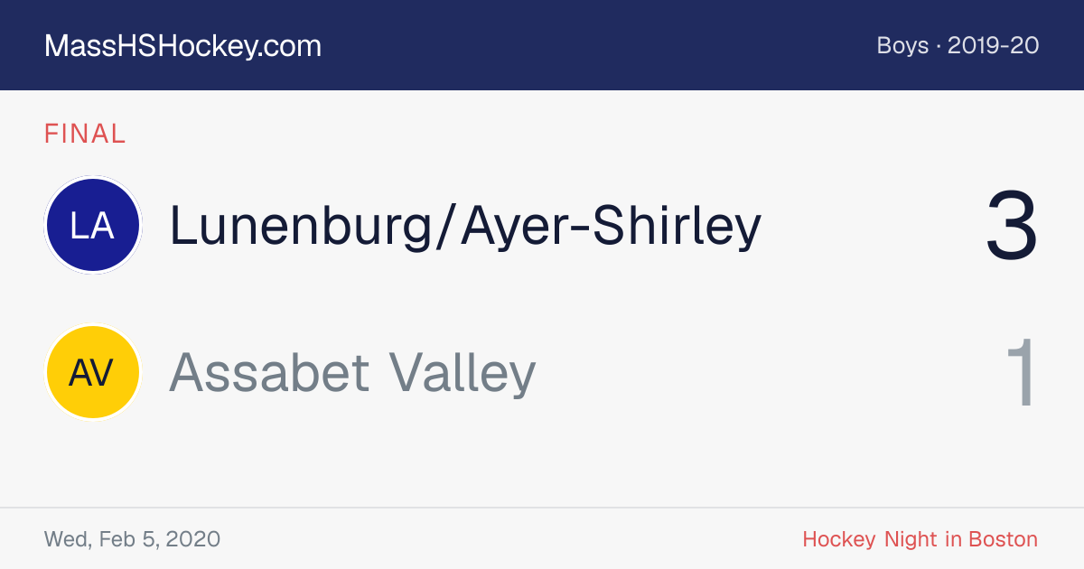 Lunenburg/Ayer-Shirley at Assabet Valley score card