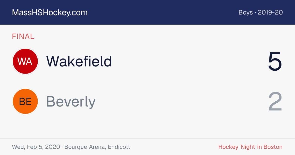 Wakefield at Beverly score card