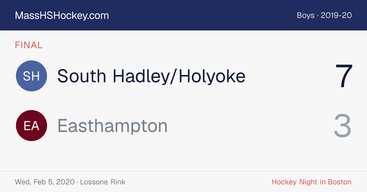 South Hadley/Holyoke at Easthampton score card